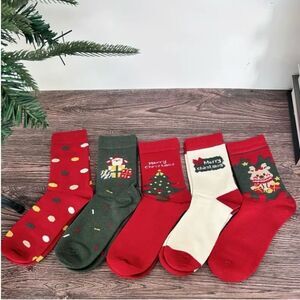 5pcs Cozy Cashmere Christmas Socks